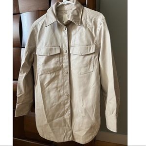 H&M Faux Leather Shacket for Women in Beige.